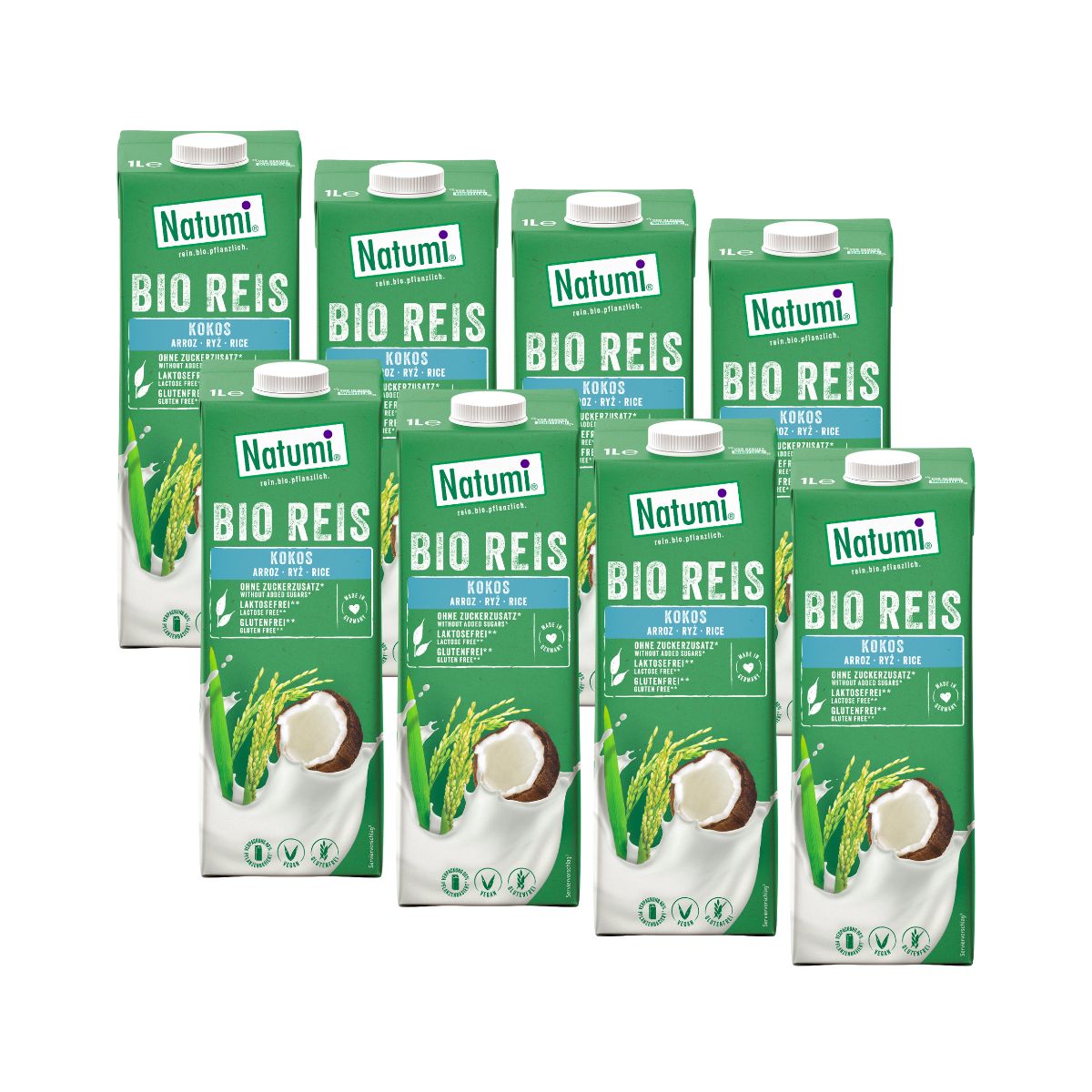 Pack 8 x  Bebida Arroz Coco Bio Natumi 1 L
