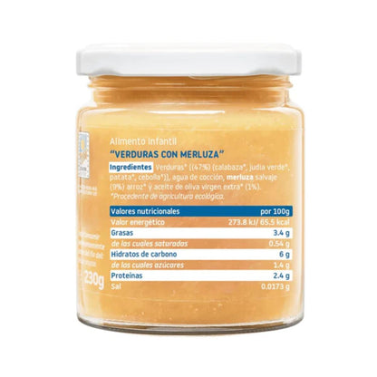 Tarrito BIO de verduras con merluza +6 meses Smileat 230g