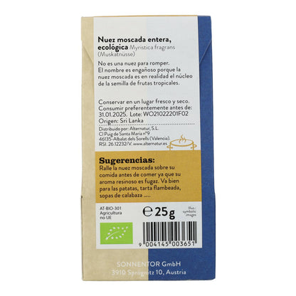Nuez mosacada entera bio Sonnentor 25g