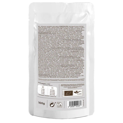 Comida húmeda Barf gatos Michi mimos BIO (Pavo y slamón) Puromenu 100 g