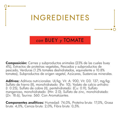 GOURMET GOLD Tartaleta Buey y Tomate Comida húmeda 85g