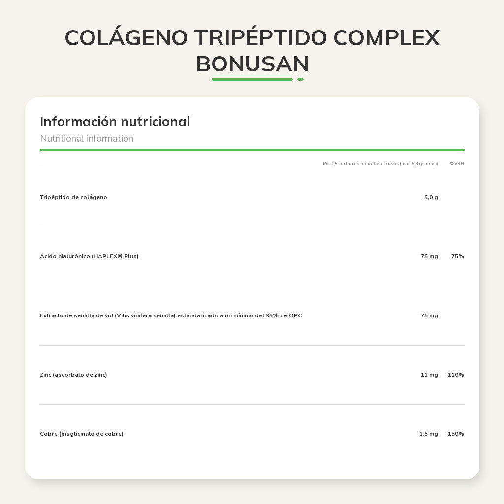Información nutricional