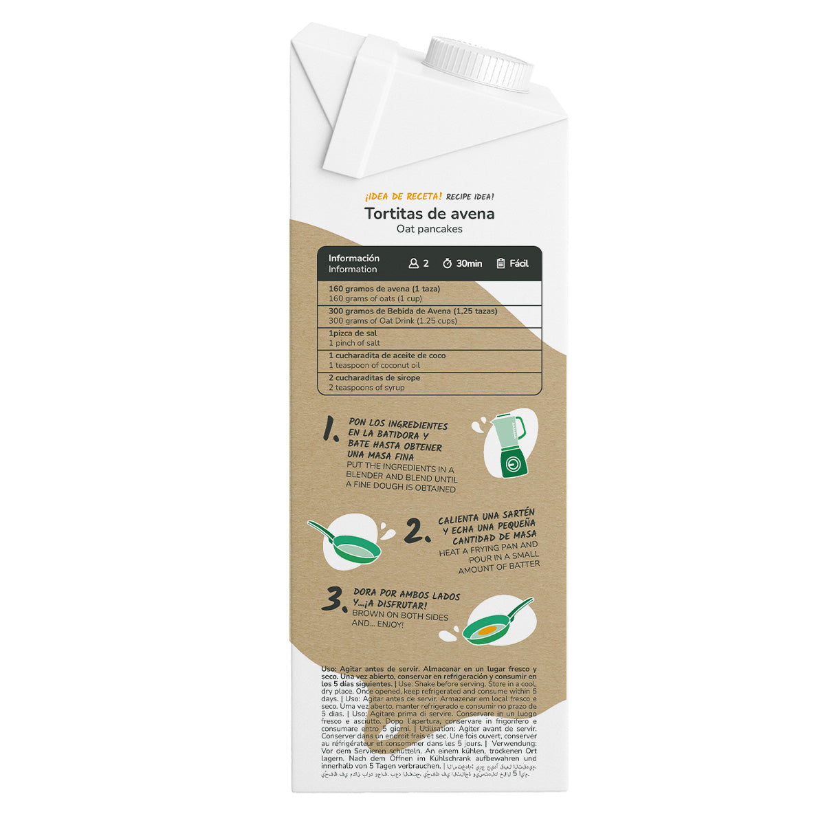 Pack 6x Bebida de Avena ECO Planeta Huerto 1L