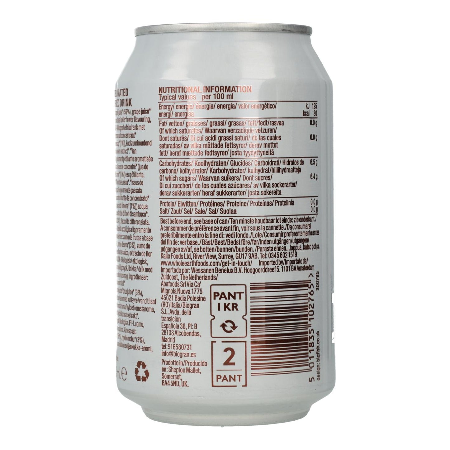 Refresco Bio Sauco Whole Earth 330ml