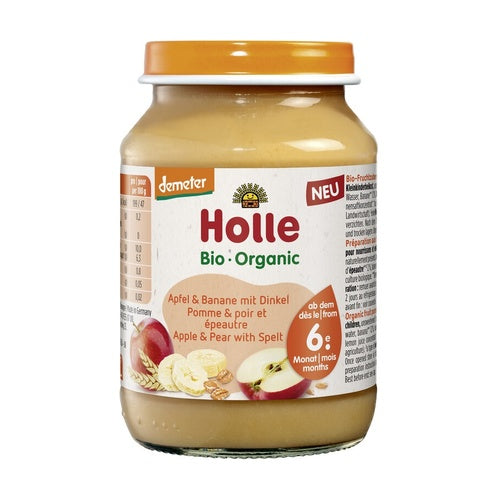 Tarrito ECO de Manzana, Plátano con Espelta +6 meses Holle 190 g