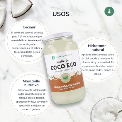 Pack 2x Aceite de coco ECO Planeta Huerto 860 ml