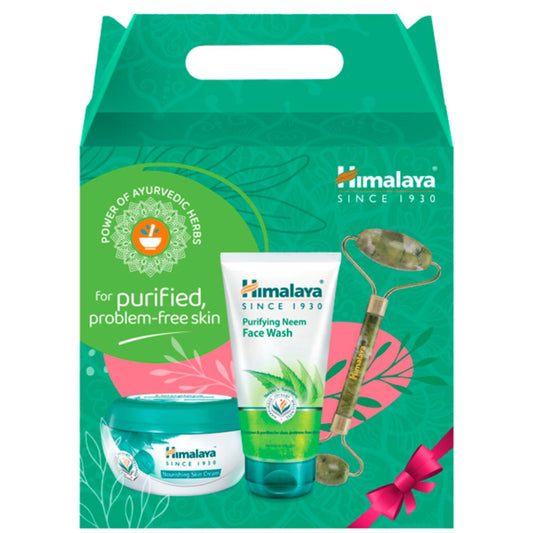Pack limpiador facial neem 150 ml + crema multiusos nutritiva hidratante 150 ml + rodillo jade Himalaya