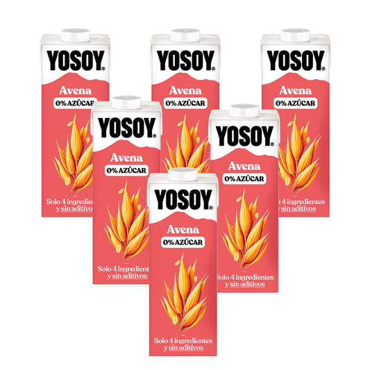 Pack  6 uds Bebida de Avena 0% azúcar YOSOY 1L