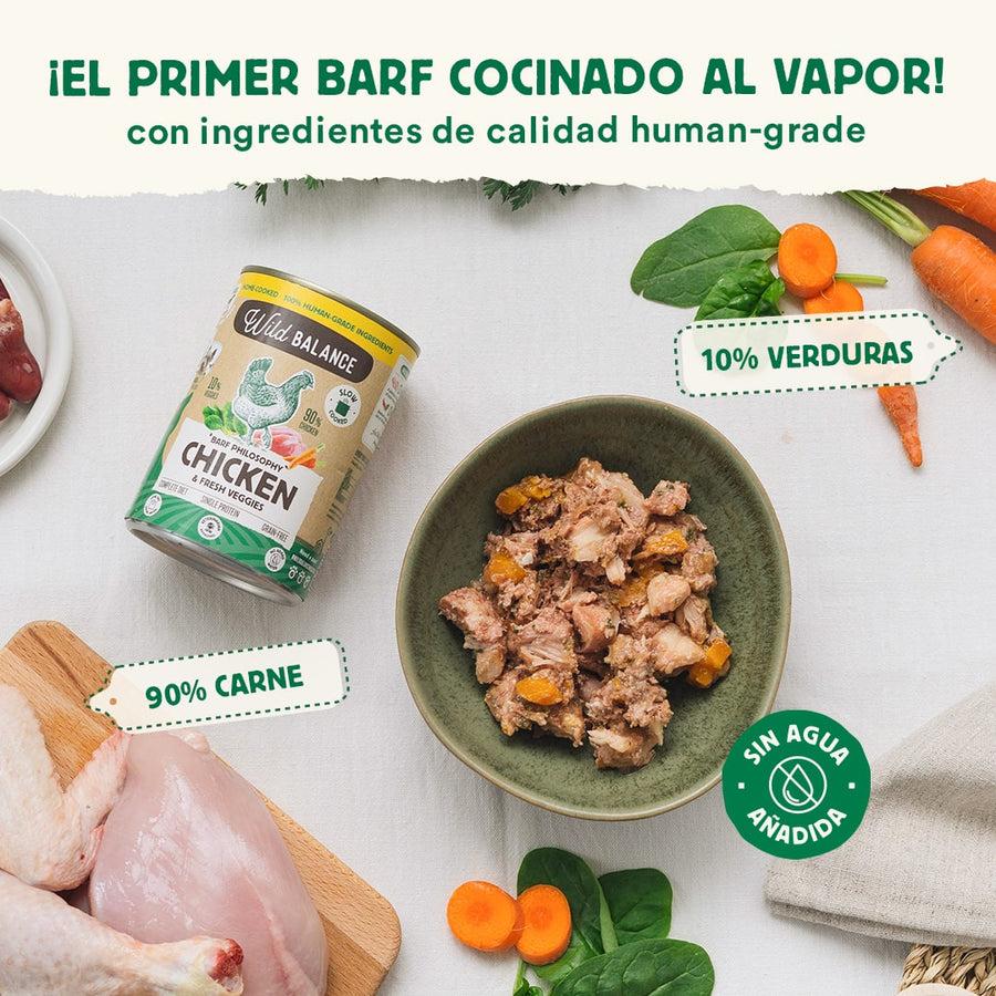 Pack Pollo barf para perros 6x400 g Wild Balance