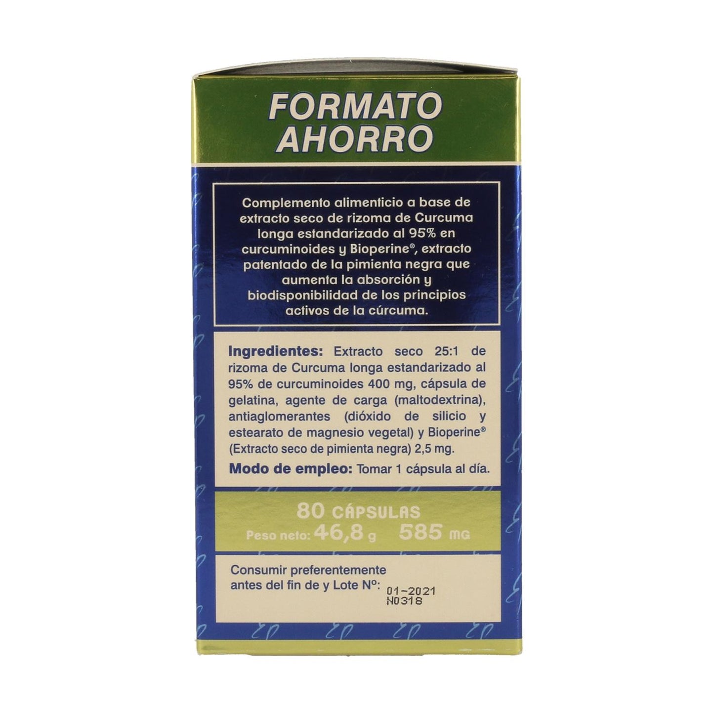 Pack 3x Estado Puro Cúrcuma Tongil  Formato Ahorro 80 Cápsulas