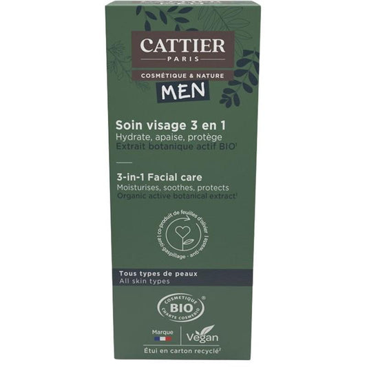 Cuidado facial 3 en 1 hombre Cattier 50 ml