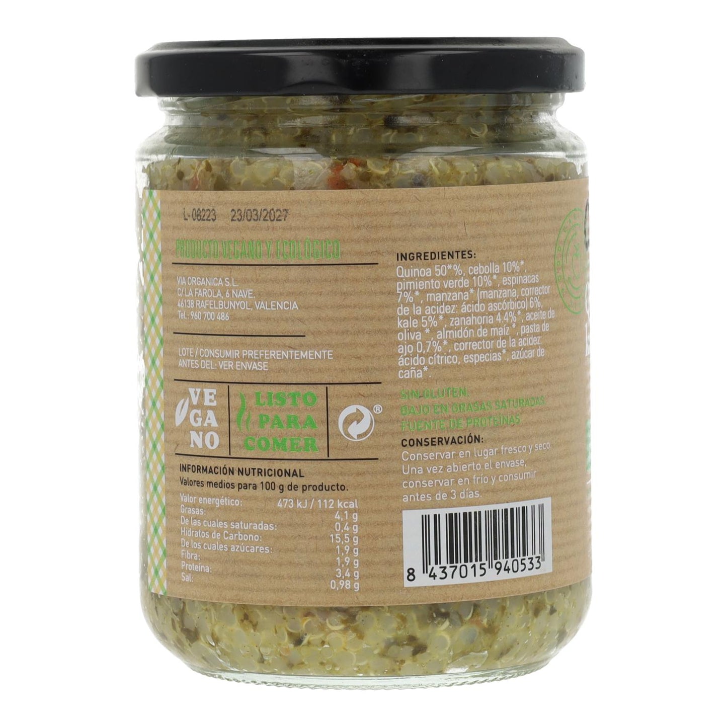 Quinoa con Kale y Espinacas 425 g