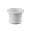 Pack maceta redonda con plato color blanco Terra 20 x 15 cm