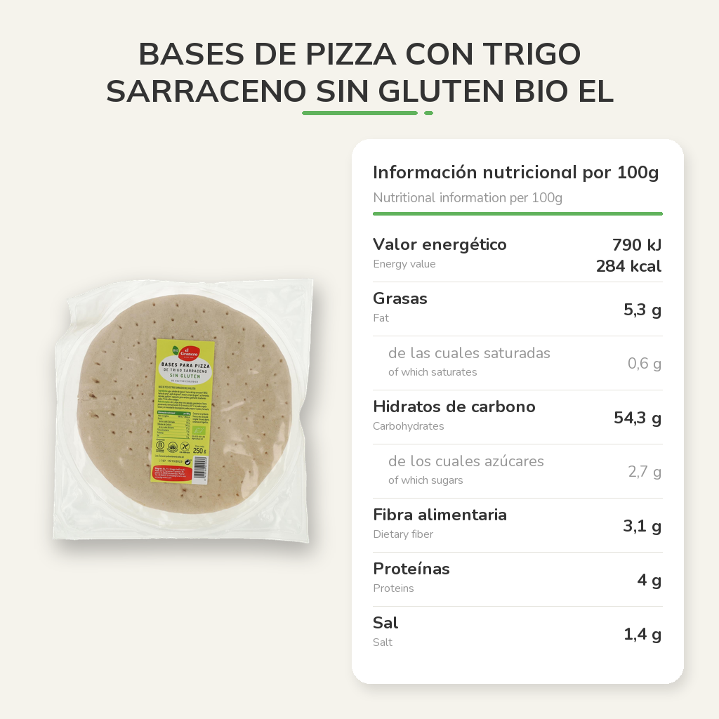 Información nutricional