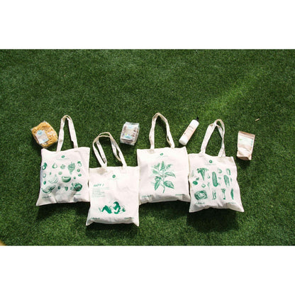 Bolsa de tela con diseño mujer Planeta Huerto 40cm x 40cm