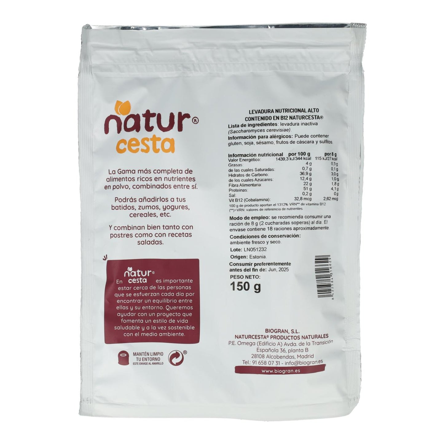 Levadura Nutricional Naturcesta 150g