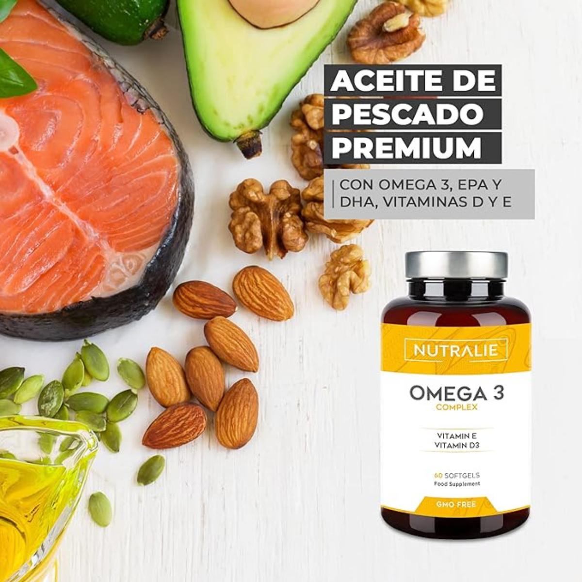 Pack 2x Nutralie Omega 3 Complex 2000mg + Vit E y D3 DHA EPA 60 softgels