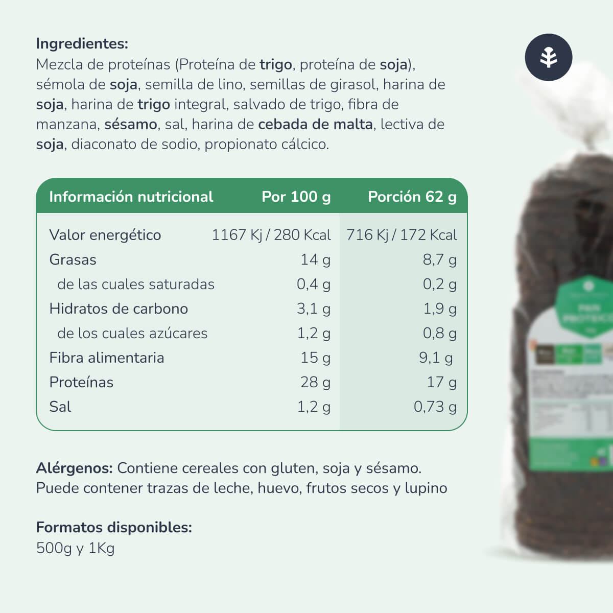 Pan proteico Planeta Huerto 1 kg