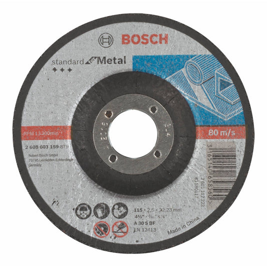 Disco de corte rebajado Bosch para amoladora 115 mm para metal