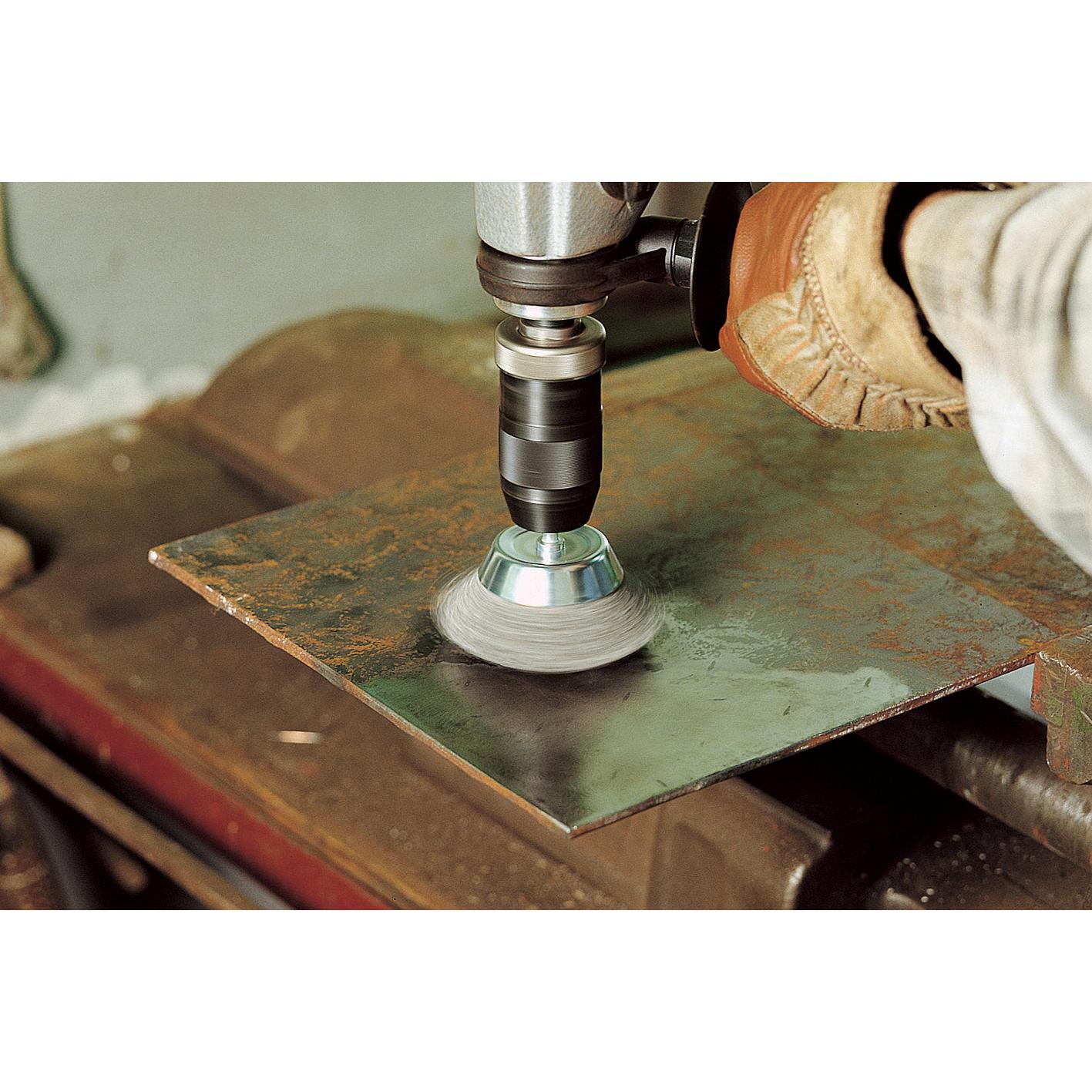 Cepillo metálico de copa para taladro vástago hexagonal 1/ 4" (6,35 mm)