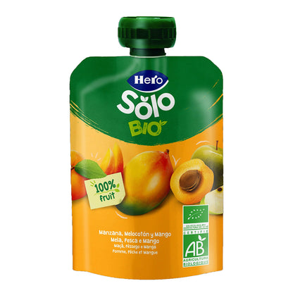 Bolsita Pouch Manzana, Melocotón y Mango eco Hero Baby Solo 100 g