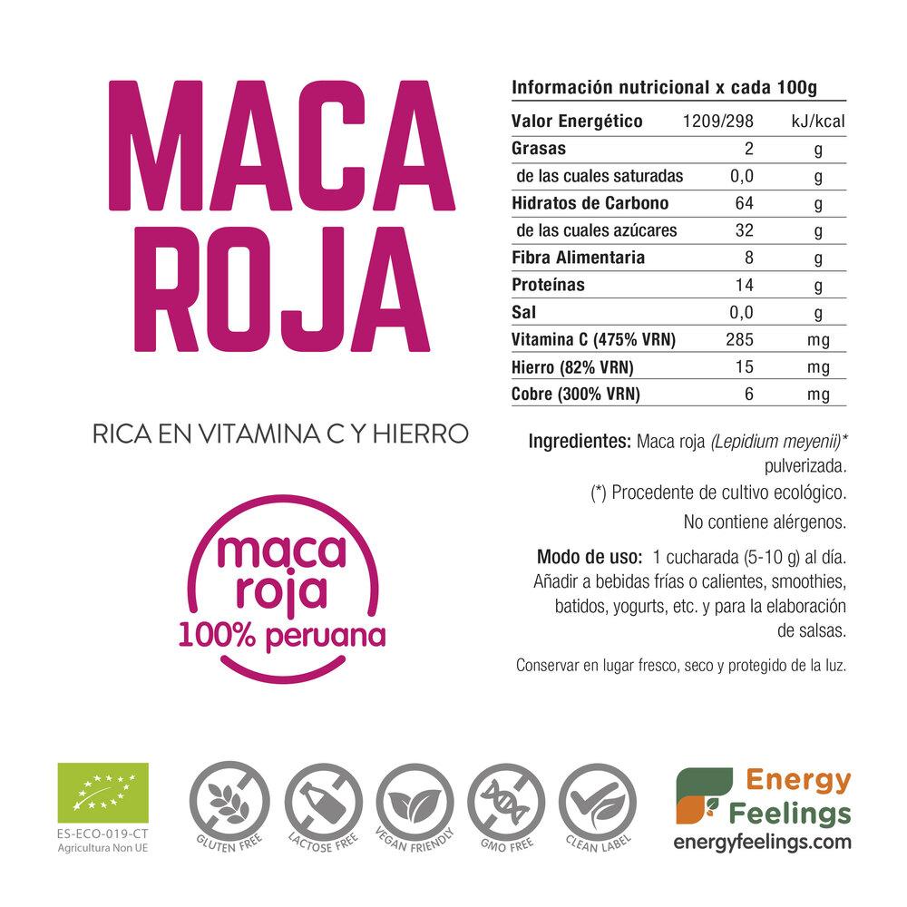 Maca Roja Eco en polvo Energy Feelings 1 kg