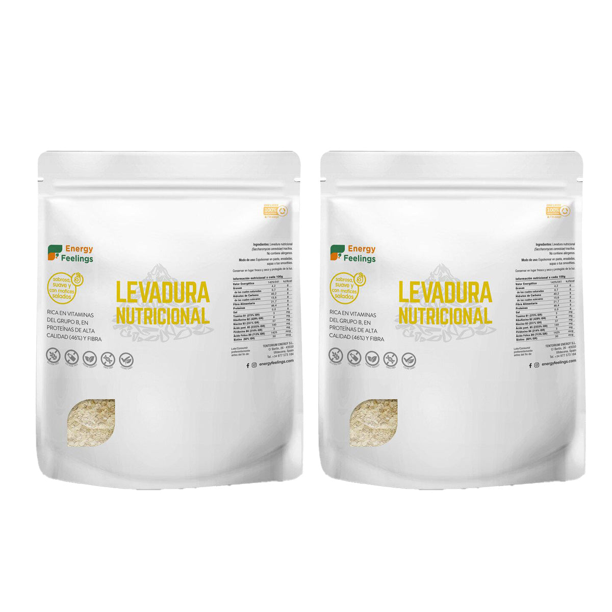 Pack 2x Levadura Nutricional Bland en copos Energy Feelings 250 g