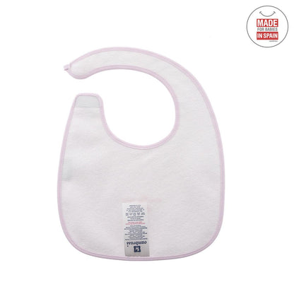 Babero cuadrado con Velcro Celeste 20x26 cm.