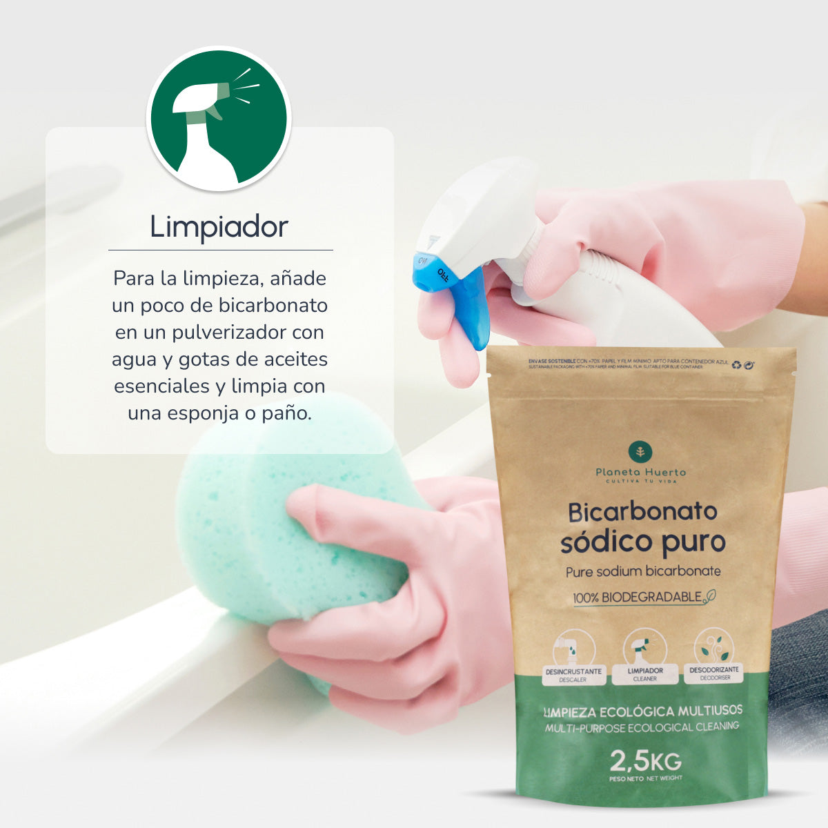 Pack 3x Bicarbonato sódico Planeta Huerto 2,5 Kg