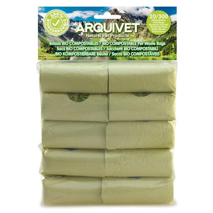 Bolsas excrementos biodegradables Arquivet 20 rollos x 15 bolsas