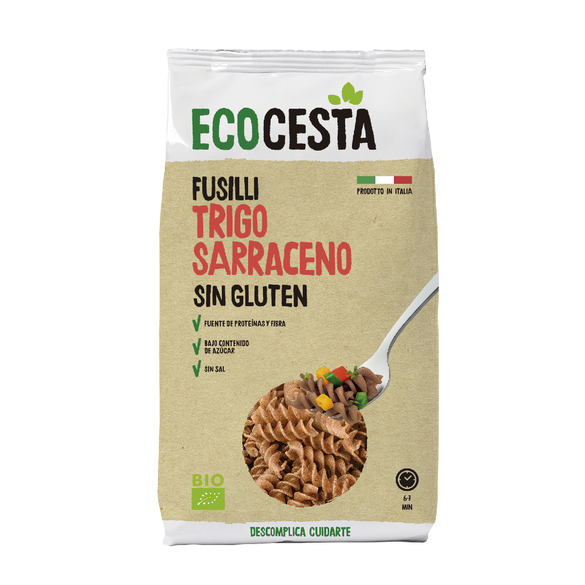 Fusilli de Trigo Sarraceno sin gluten BIO Ecocesta 400 gr