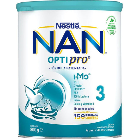Nan Optipro 3 Leche de crecimiento a partir de 1 año Nestlé 800 g