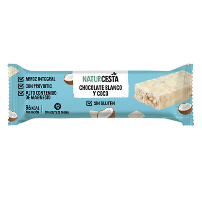Barrita arroz chocolate blanco coco sin gluten Naturcesta  18 g