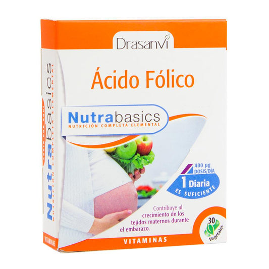 Ácido Fólico Nutrabasicos Drasanvi, 30 cápsulas