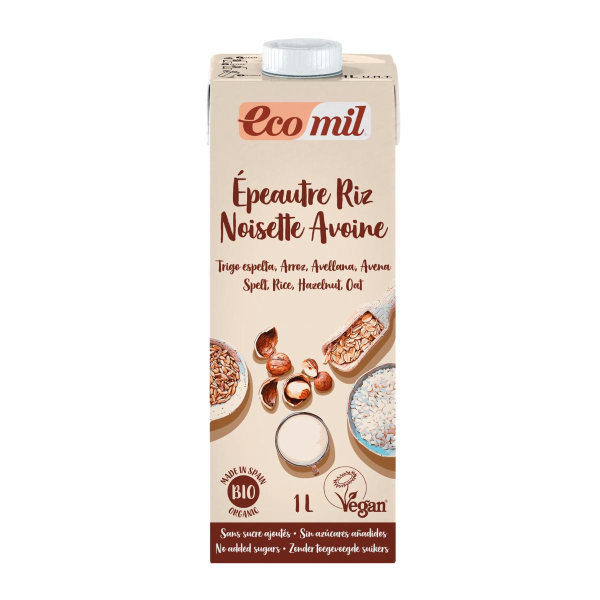 Bebida Espelta, Avellana y Avena Bio Ecomil 1L
