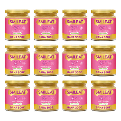 Pack 12x Tarrito BIO pavo y verduras +6 meses Smileat, 230g