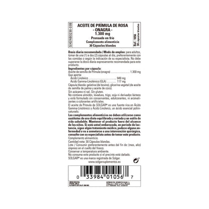 Aceite de Prímula de Rosa Solgar 30 perlas de 1300mg