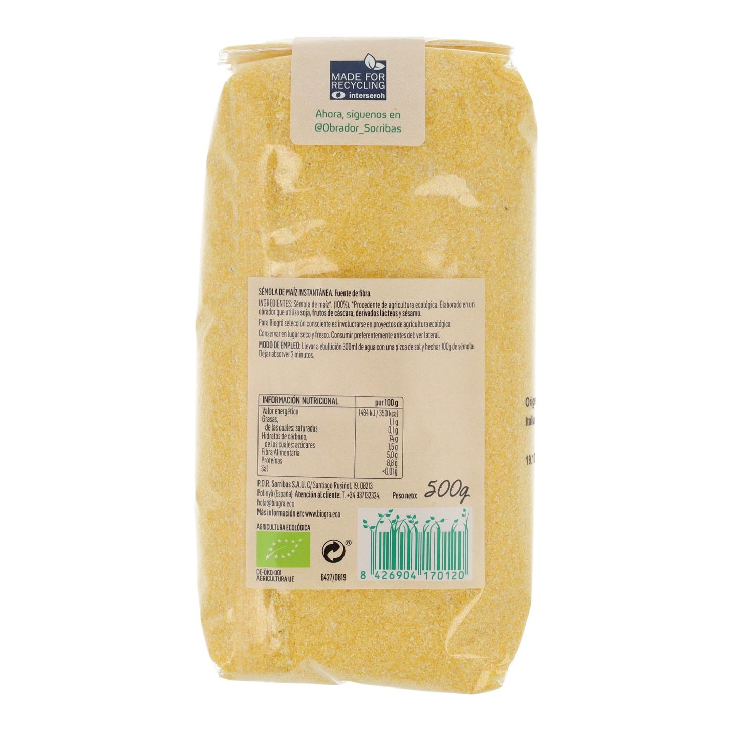 Sémola de maíz Polenta Eco Biográ 500g