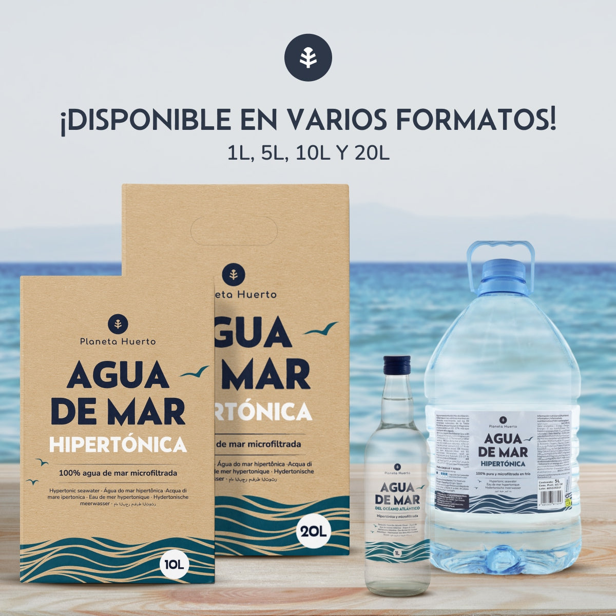 Agua de Mar Hipertónica Garrafa Planeta Huerto 5 L