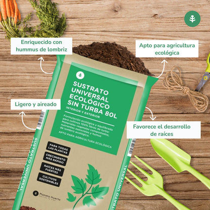 Sustrato Universal Sin Turba ECO Planeta Huerto 80 L