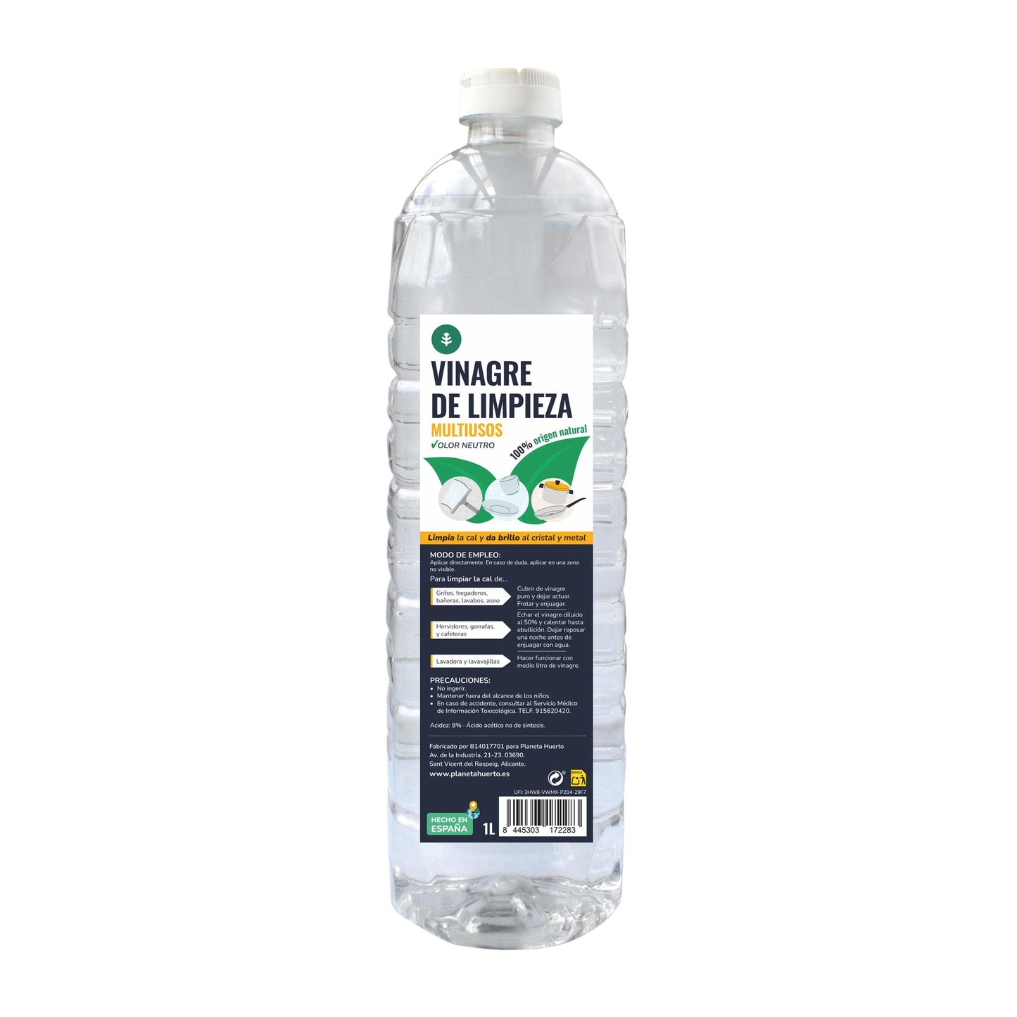 Vinagre Blanco de Limpieza 1L Planeta Huerto