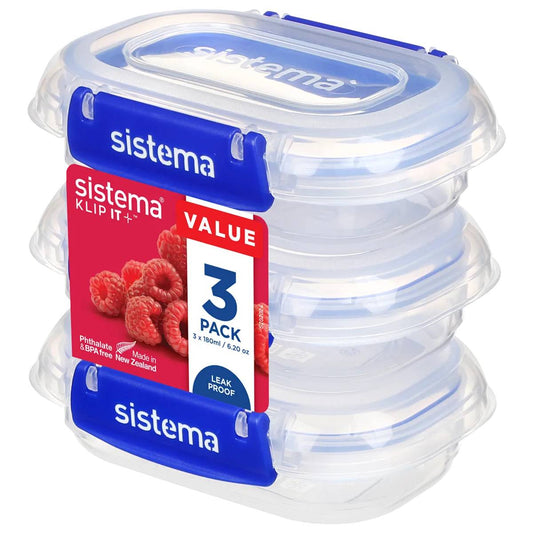 Pack recipientes herméticos Sistema Klip It+ 3x180 ml