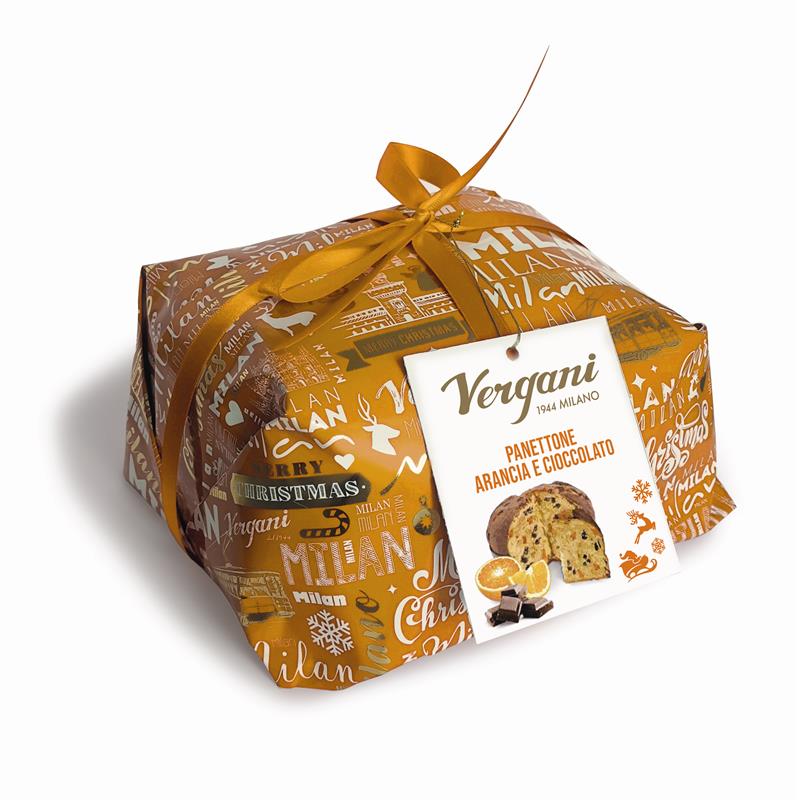 Panettone con Chocolate Negro y Naranja Vergani 750 g