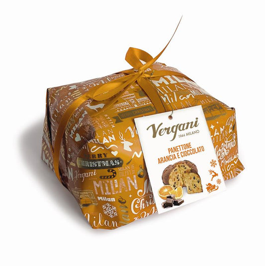 Panettone con Chocolate Negro y Naranja Vergani 750 g