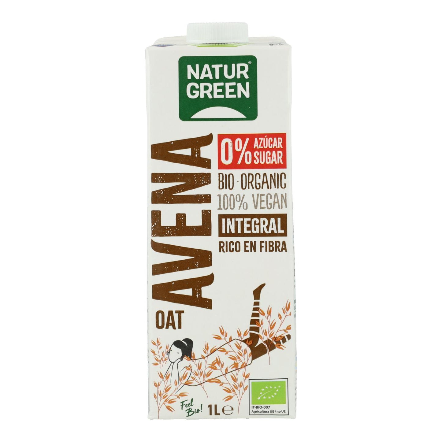 Bebida de Avena Integral 0% Azúcares Bio NaturGreen 1 L