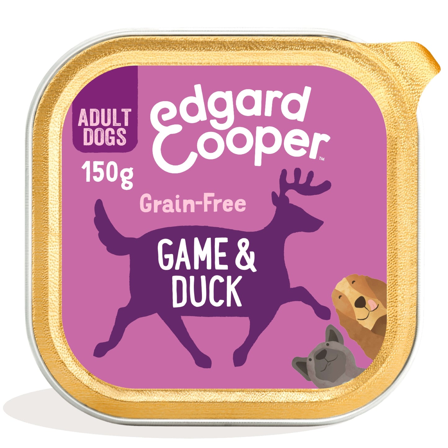 Tarrina de comida para perros con venado y pato sin cereales | Edgard & Cooper 150 g