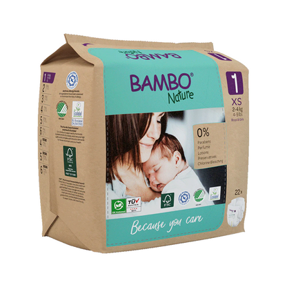 Pack 6 x Bambo Nature pañales T1 (2-4g) 22 uds