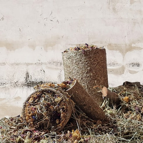 Túnel relleno de heno snack para conejos y roedores Ribero mediano
