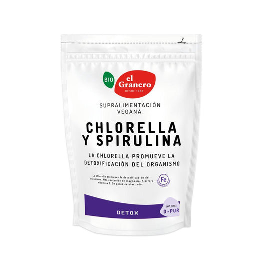 Detox Chlorella y Spirulina Bio El Granero, 200 gr
