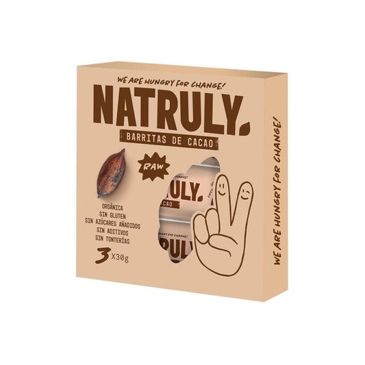 Pack 3 x 30 g barrita Raw BIO de Cacao Natruly